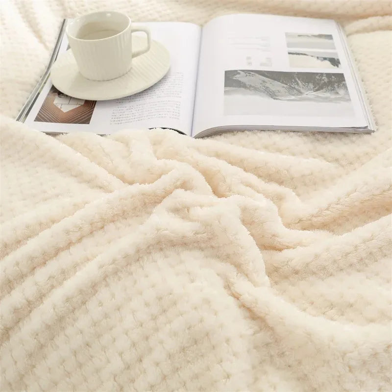 No Ribbon Baby Blanket Soft Fleece Infant Quilt Bedding Swaddle Wrap Blanket Warm Newborn Stroller Sleep Cover Nursery