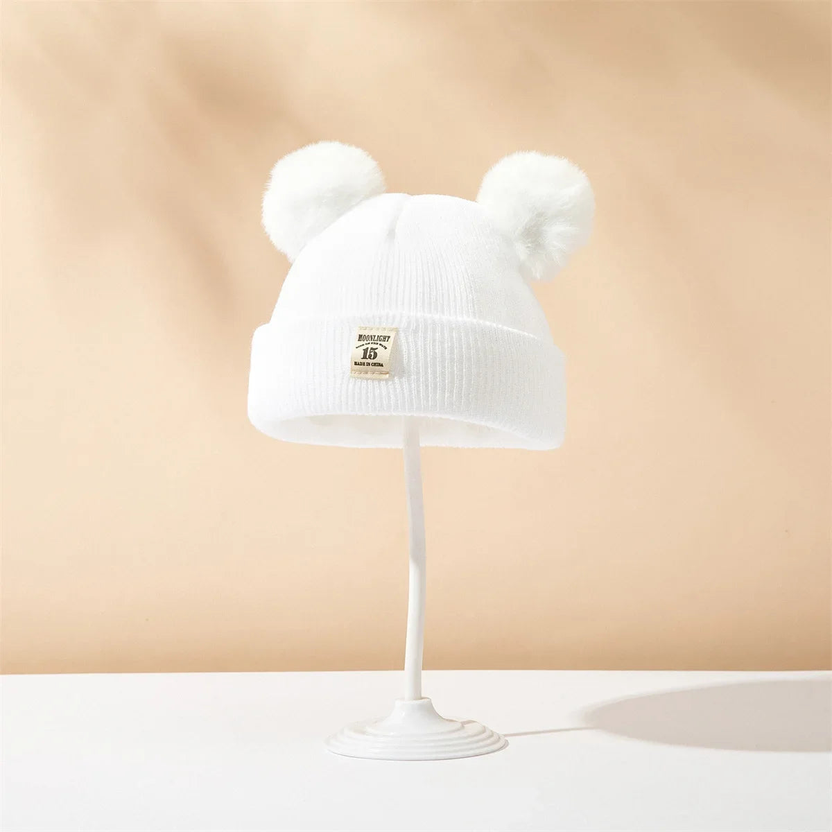 Baby Double Ball Knitted Hat For Winter Warm Soft Newborn Hat Baby Infant Bonnet Baby Cap for Girls Boys Kids