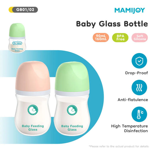 1PCS Newborn Feeding Bottles 90ML/160ML Baby Bottle Glass Bottles Anti-flatulence Milk Feeding Bottles Infant BPA free