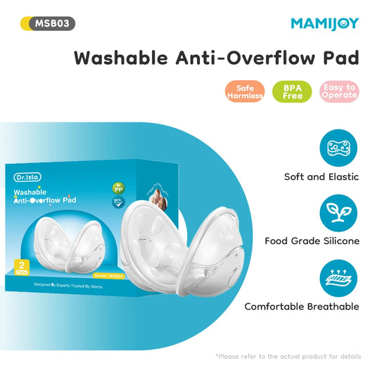 MAMIJOY 2PCS Wearable Anti-Overflow Pad for Breastfeeding Breastmilk Collector Silicone Breast Shell  Milk Collection Cup MSB03