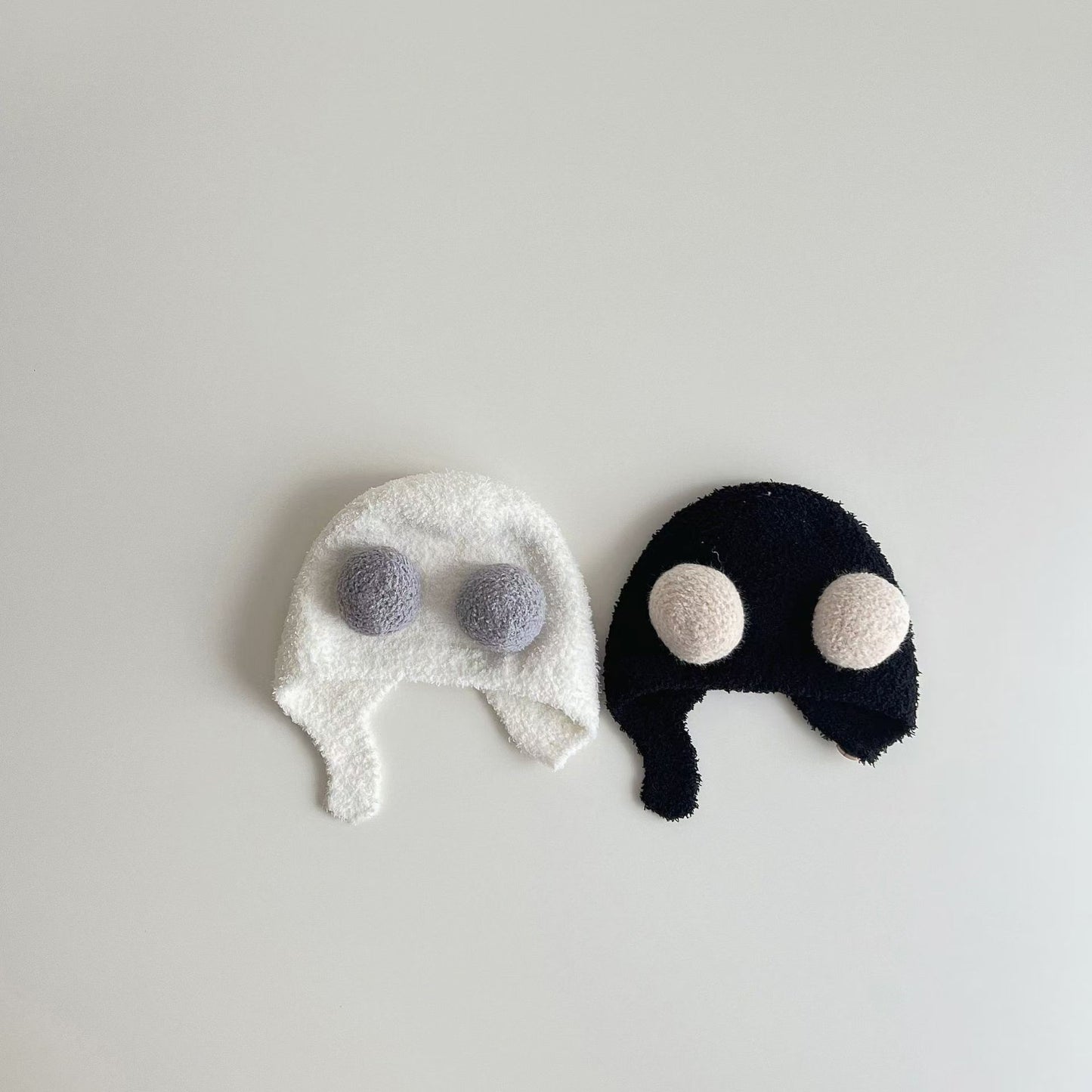 Korean Style Ins Autumn and Winter New Baby Ear Protection Cap Warm Cold-proof Cap Comfortable Baby Double Ball Soft Waxy Baotou Cap Trendy