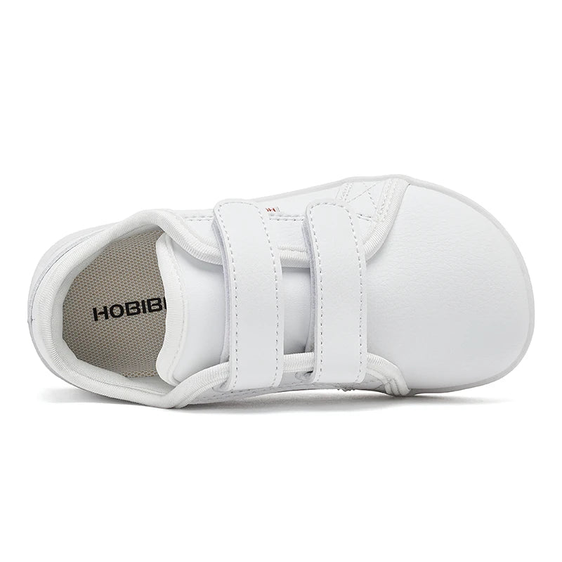 HOBIBEAR Kids Barefoot Shoes Little/Big/Kid Wide Toe Minimalist Sneakers Lightweight Hook Loop Artificial Leather Shoes