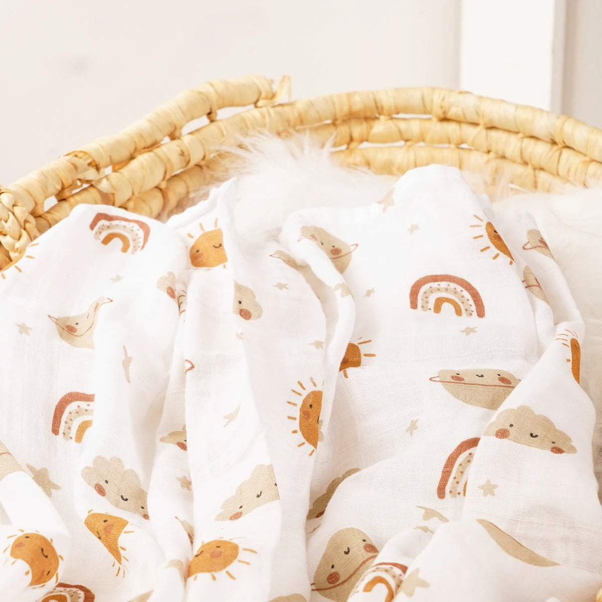 Soft & Breathable Gauze Swaddle Blanket - 120x110CM Bamboo Cotton for Ultimate Comfort and Security