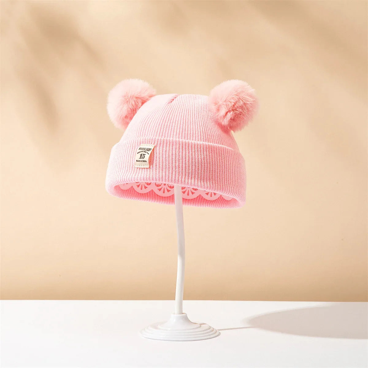 Baby Double Ball Knitted Hat For Winter Warm Soft Newborn Hat Baby Infant Bonnet Baby Cap for Girls Boys Kids
