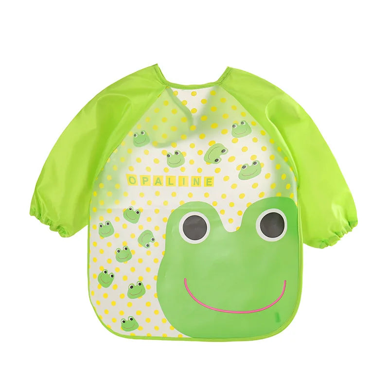 Waterproof EVA Full Sleeve Baby Bibs Children Apron Long Sleeve Feeding Smock Kids Eating Breastplate Infant Scarf Clothing