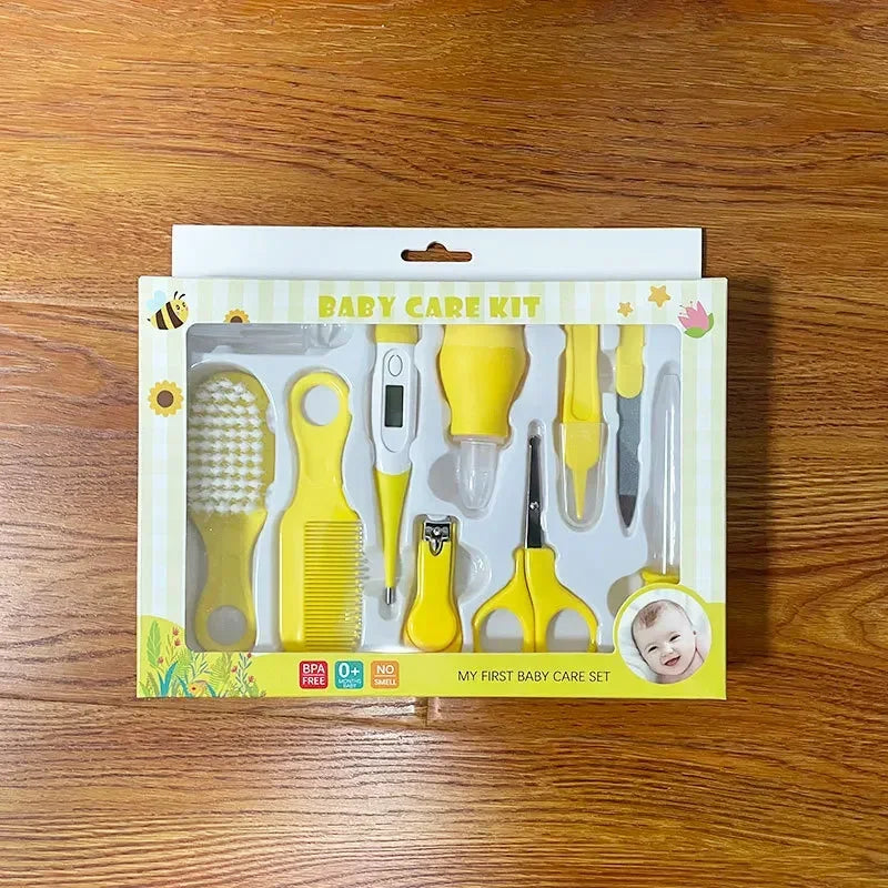 Hair Health Care Thermometer Grooming Brush Clipper Teether Toothbrush Kit Baby Essentials 10PCS Baby Nail Trimmer Care Set Kid