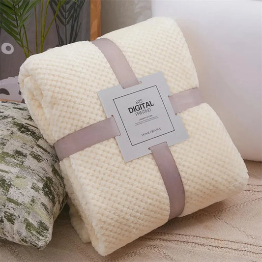 No Ribbon Baby Blanket Soft Fleece Infant Quilt Bedding Swaddle Wrap Blanket Warm Newborn Stroller Sleep Cover Nursery