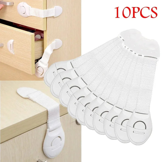 10pcs lot For Baby Furniture Door Drawer Lock Refrigerator Safety Locks Child Proof Infant Protector Brown Cabinet Safety Lock