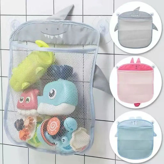Baby Shower Bath Toys White Baby Kids Toy Storage Mesh with Strong Suction Cups Toy Bag Net Bathroom Organizer for Kids Toddlers