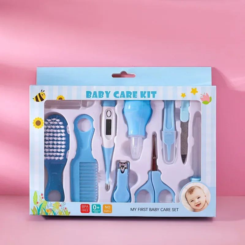 Hair Health Care Thermometer Grooming Brush Clipper Teether Toothbrush Kit Baby Essentials 10PCS Baby Nail Trimmer Care Set Kid
