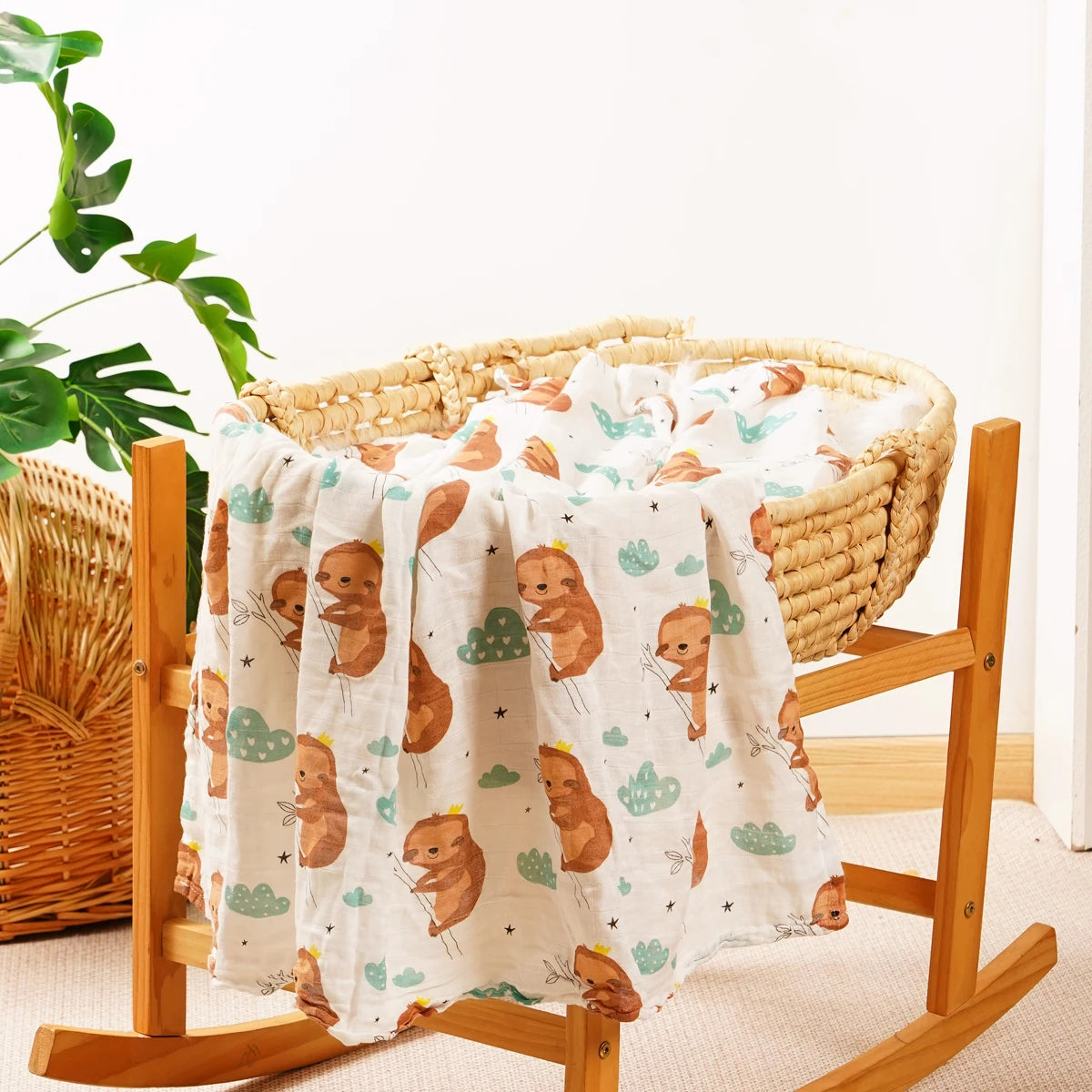 Soft & Breathable Gauze Swaddle Blanket - 120x110CM Bamboo Cotton for Ultimate Comfort and Security