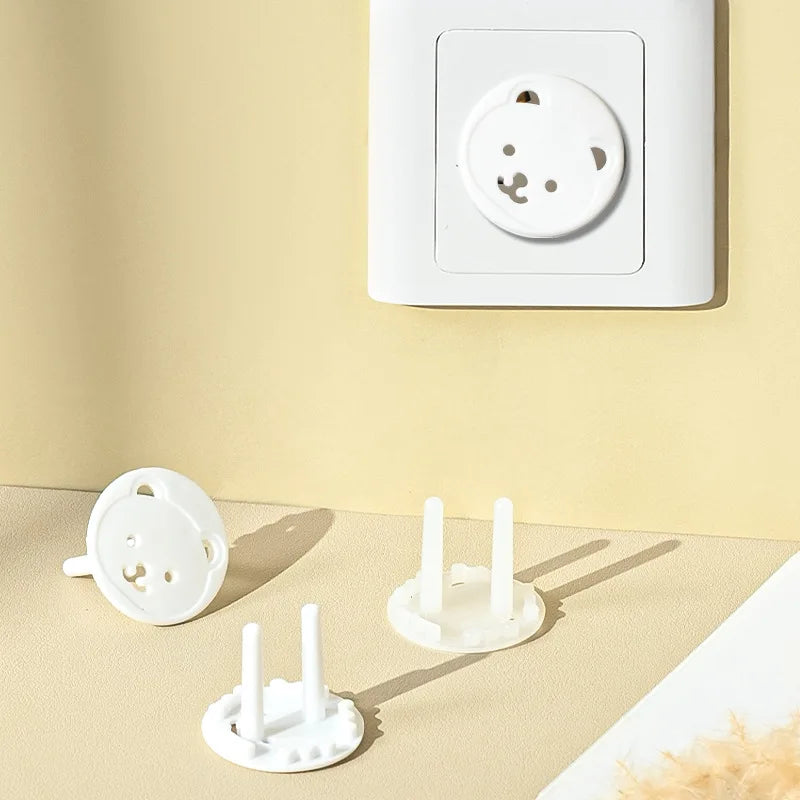 10pcs Bear EU Power Socket Electrical Outlet Baby Kids Child Safety Guard Protection Anti Electric Shock Plugs Protector Cover