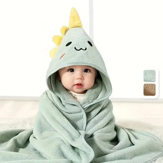 Coral Velvet  Cape Bath Towel Newborn Bath Wrap Bath Towel Cute Cartoon Cape Bathrobe