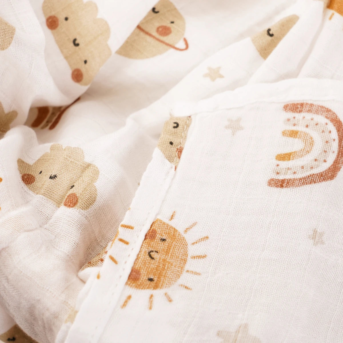 Soft & Breathable Gauze Swaddle Blanket - 120x110CM Bamboo Cotton for Ultimate Comfort and Security