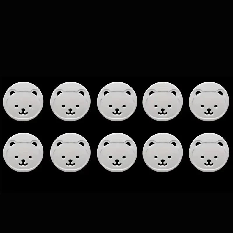 10pcs Bear EU Power Socket Electrical Outlet Baby Kids Child Safety Guard Protection Anti Electric Shock Plugs Protector Cover