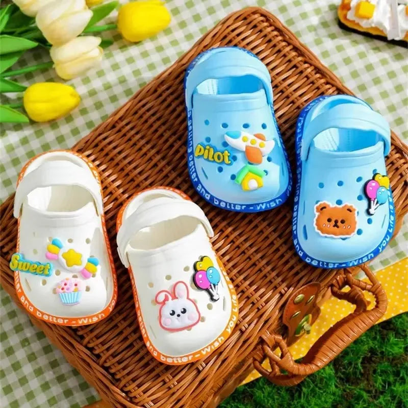 Summer Children Garden Slippers Shoes Boys&Girls Beach Sandal Kids Lightweight Breathable Cute Cartoon Slip Baby Slippers