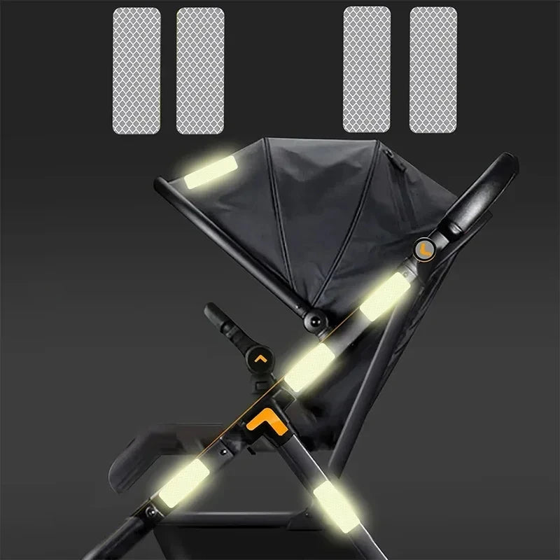 10pcs Waterproof Night Anti-collision Reflective Patch Multifunction Stroller Accessories Baby Stroller Safety Warning Sticker