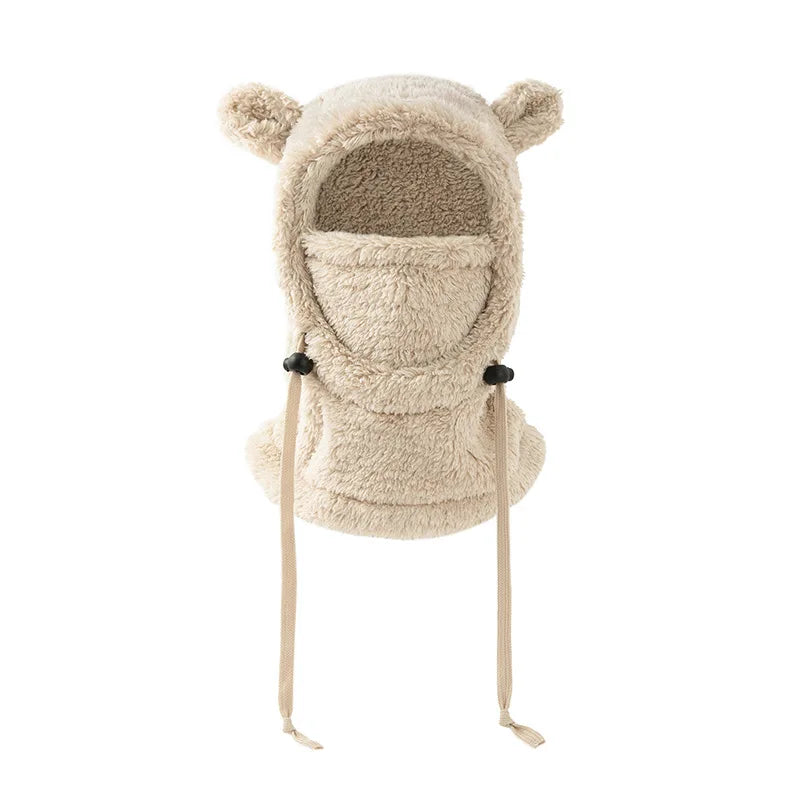 Integrated Cold-proof Hat and Scarf, Winter Cold-proof Ear-protecting and Windproof Face Mask for Boys and Girls Aged 3 To 10