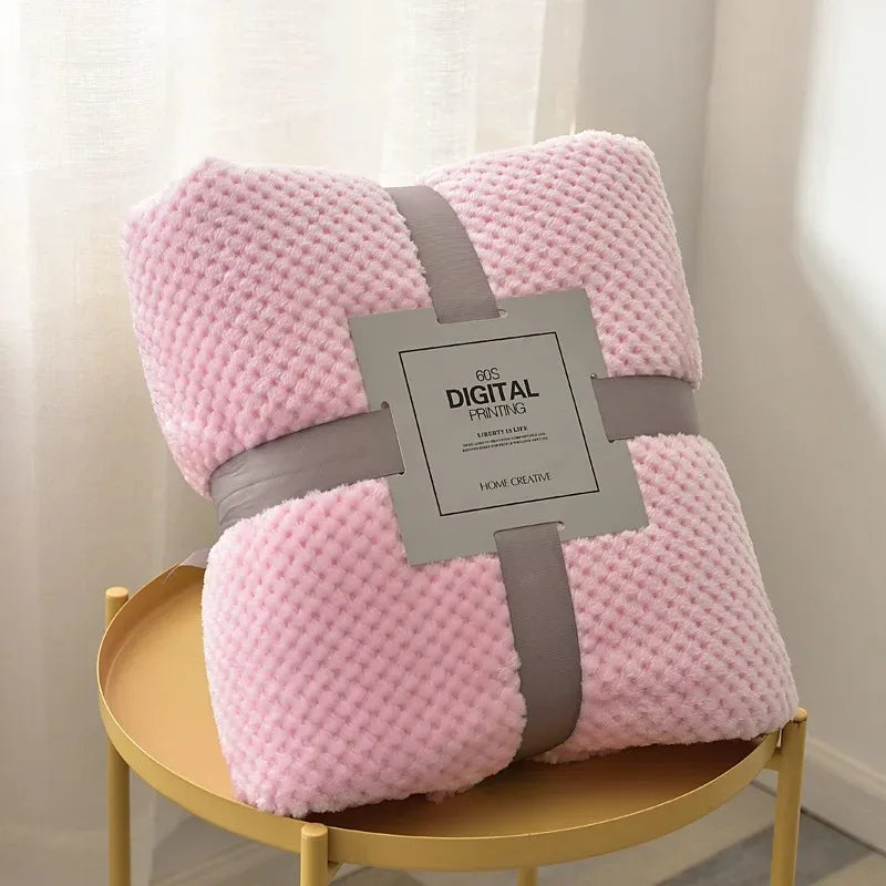 No Ribbon Baby Blanket Soft Fleece Infant Quilt Bedding Swaddle Wrap Blanket Warm Newborn Stroller Sleep Cover Nursery